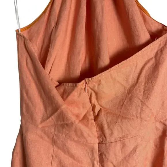 Reformation Dory Linen Peach Pink Sleeveless Halter Mini Dress Size 10 -  www.rajagirimanappuram.com